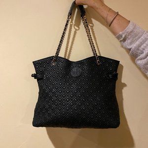 Tory Burch Quilted Black Tote